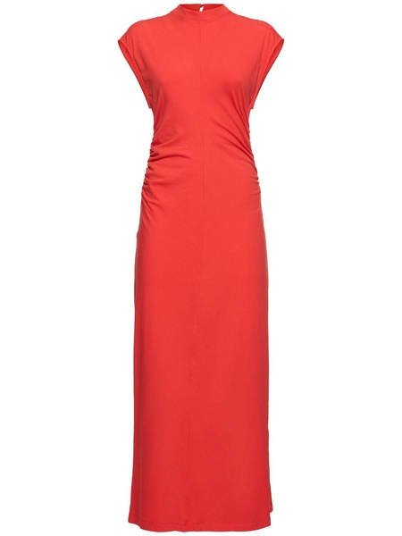 Draped jersey midi dress