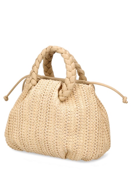 Medium Bombon raffia top handle bag