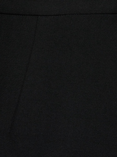Wool blend gabardine side slit skirt