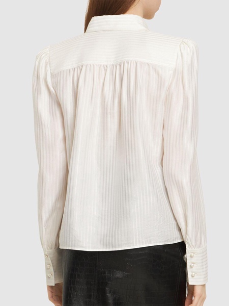 Silk jacquard shirt w/pockets