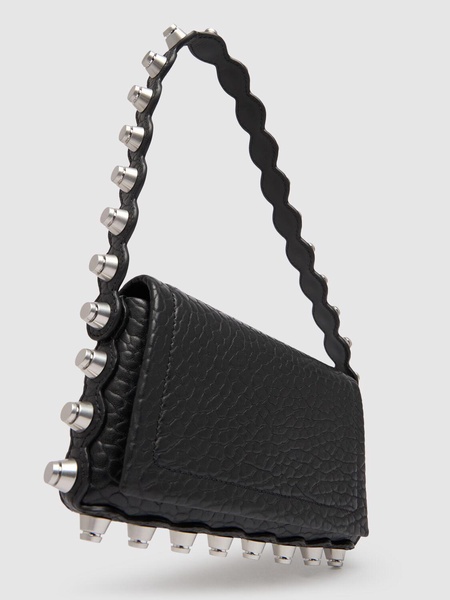 Roz pebbled leather wallet w/chain
