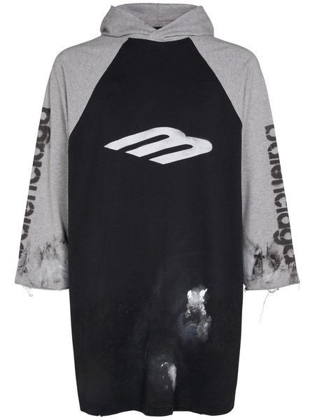 3B stencil hooded stretch cotton t-shirt