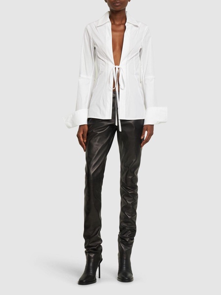 Linsey open front poplin shirt