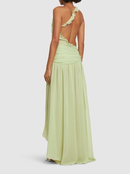 Silk organza dress w/ruffles