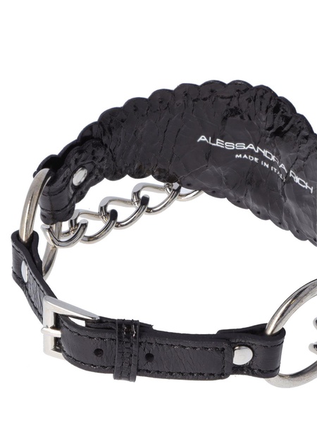 Leather choker w/ star & chain