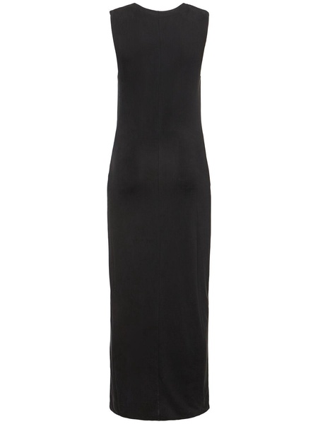 Cupro draped jersey midi dress