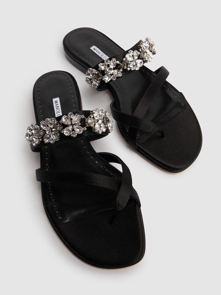 10mm Perlusa satin flat sandals