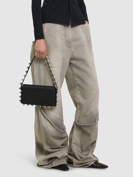 Roz pebbled leather wallet w/chain