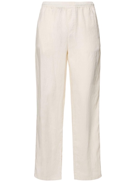 Garment-dyed lightweight linen pants