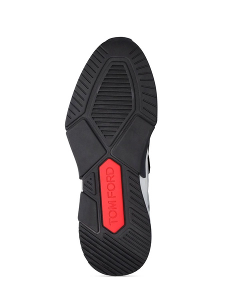 Alcantara tech & leather low sneakers