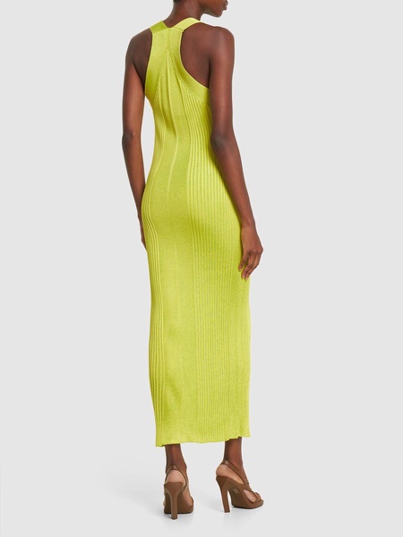 Superfine ribbed viscose midi dress