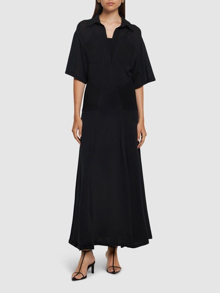 Light cotton blend knit long dress
