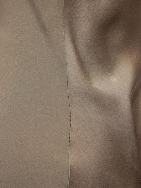 Viscose blend crepe long dress