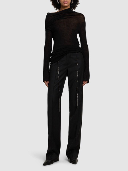 Tizziana drop shoulder knit wool top