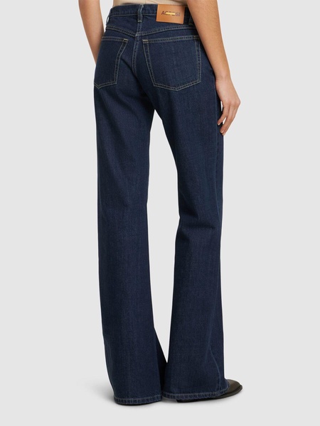 Cotton denim flared jeans