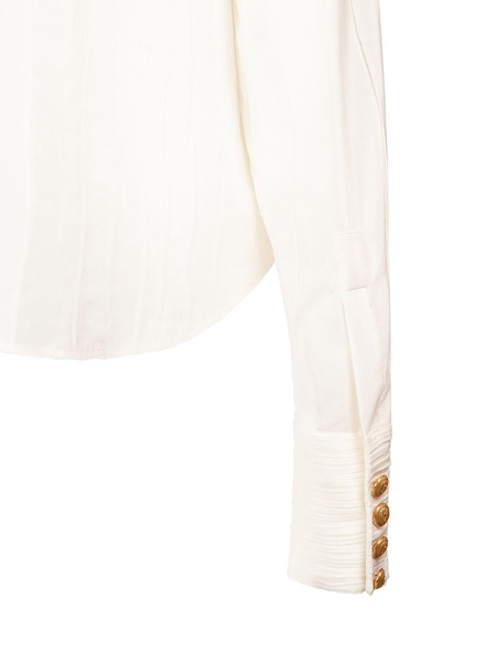 Crepe de chine plastron shirt