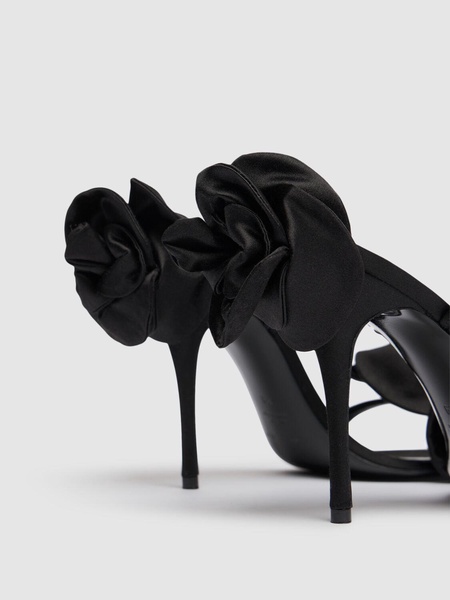 105mm Flower satin sandals