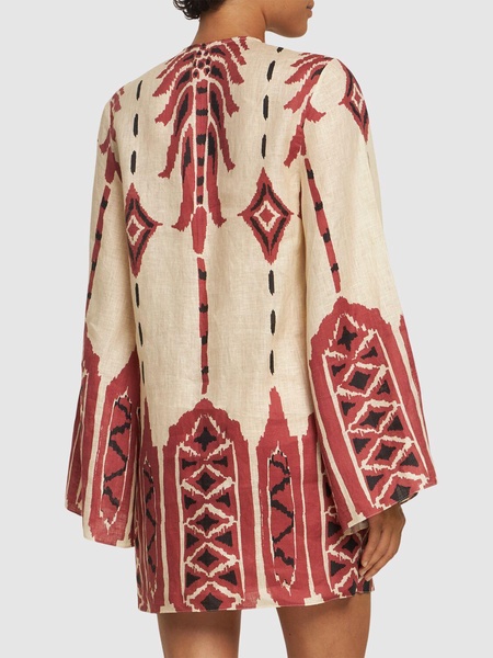 Desert Scout printed linen mini dress