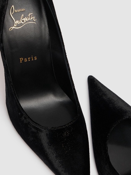 100mm Kate Max glittered velvet pumps