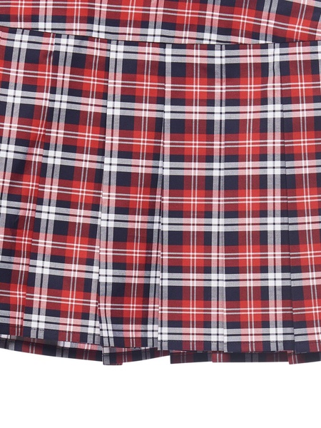 Plaid cotton mini skirt w/ zips