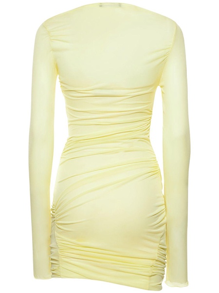 Draped jersey mini dress