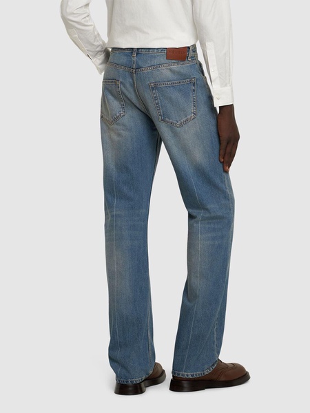 Cotton denim straight jeans