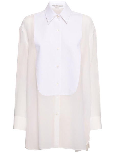Silk chiffon tuxedo shirt