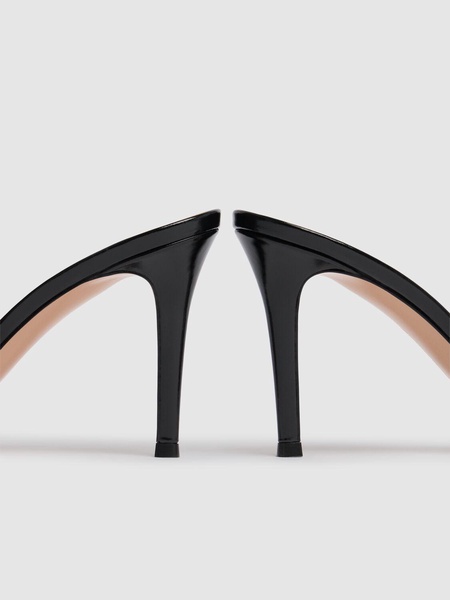 85mm Patent leather mules