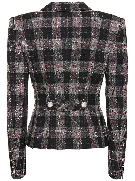 Checked lurex bouclé jacket