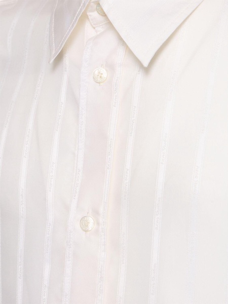 Setar logo stiped cupro shirt