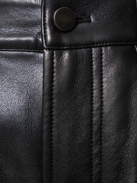 Roy leather blend straight pants