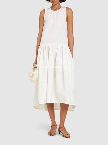 Cotton poplin midi dress
