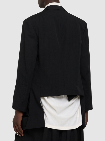 Diagonal button wool jacket