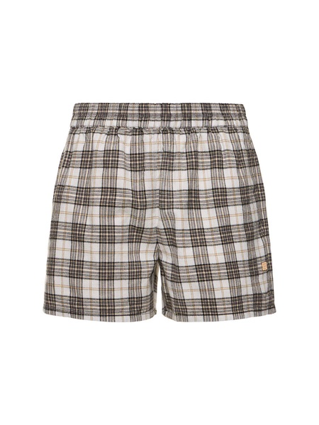Cotton twill checked shorts