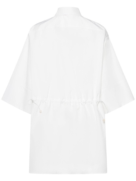 Cotton poplin drawstring shirt