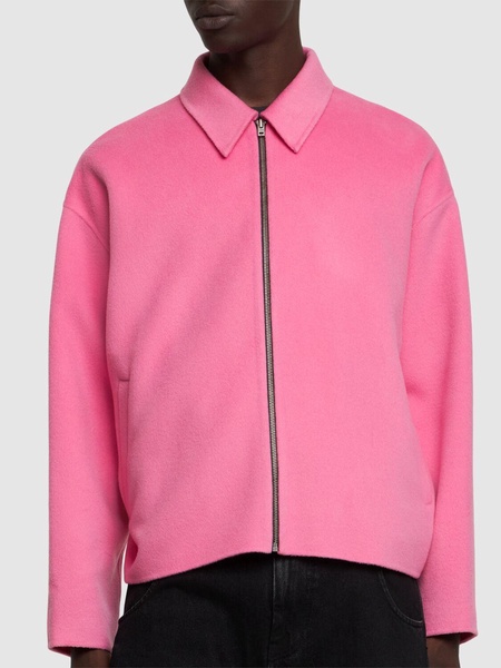 Zipped wool casual jacket