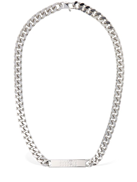 Margiela 6 logo brass chain necklace