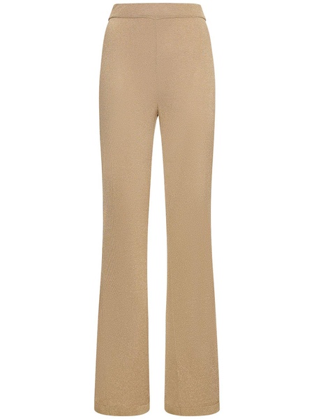 Jersey & lurex high rise pants