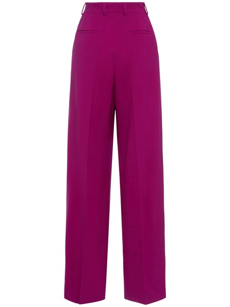 Stretch wool wide pants