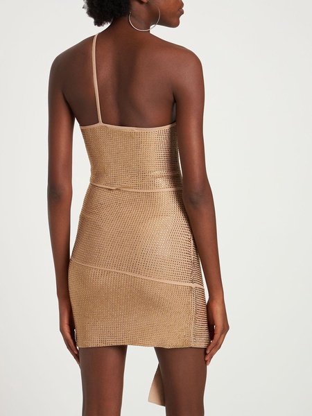 Mono shoulder knit mini dress