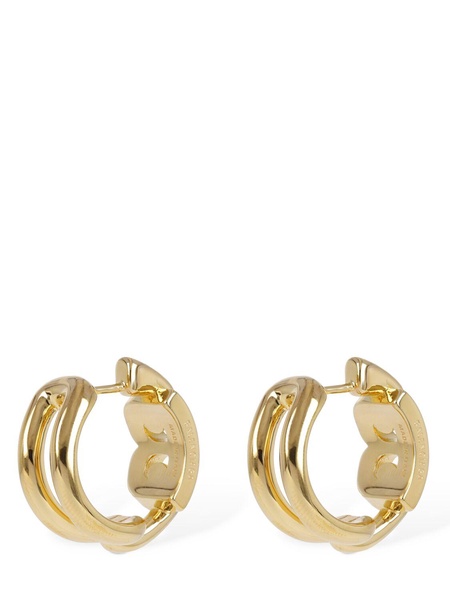 B Chain brass hoop earrings
