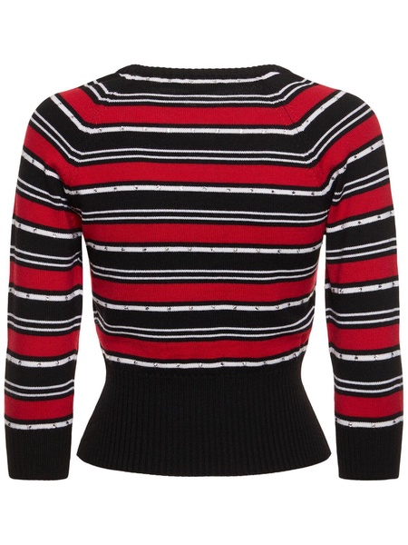 Striped wool knit sweater