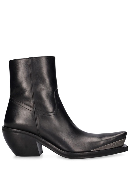 70mm Leather ankle boots