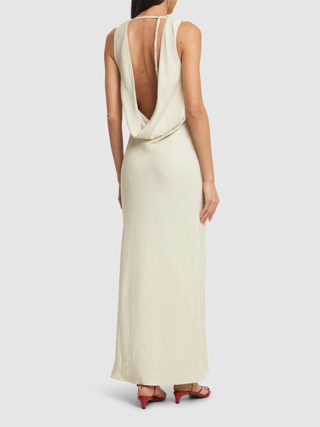 Draped cowl midi dress