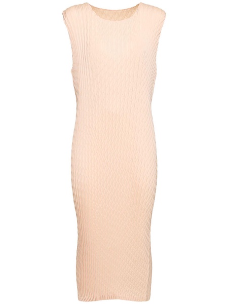 Pleated sleeveless midi dress