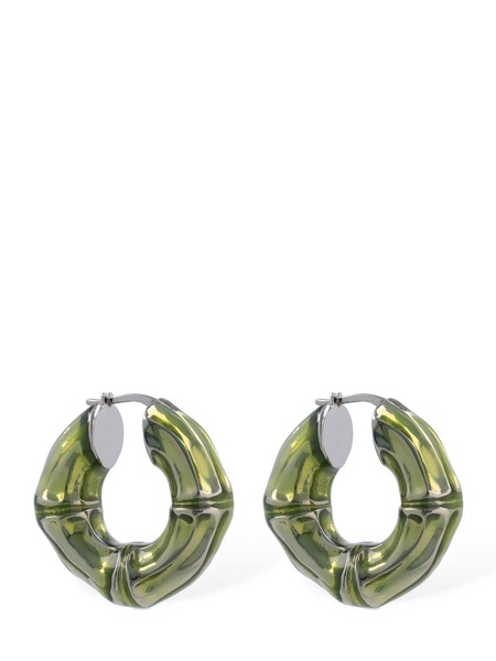 Small Bamboo hoop earrings