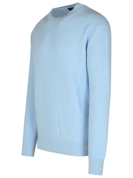 Zegna Light Blue Cashmere Sweater Men