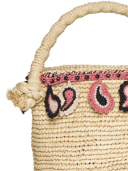 Alanui Paisley Raffia Bucket Bag
