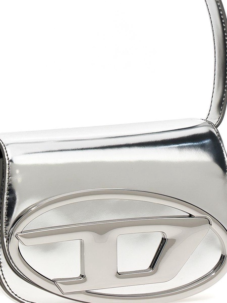 Metallic Silver Shoulder Bag 1Dr Compact With Adjustable Strap