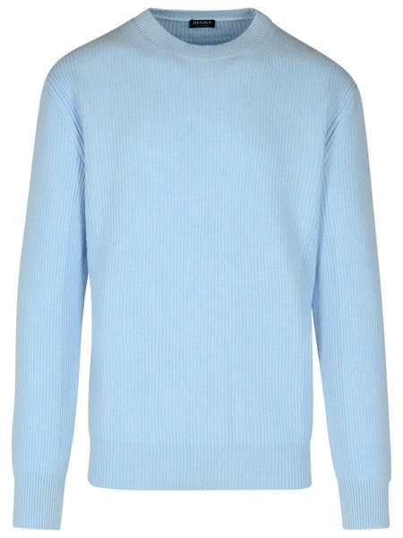 Zegna Light Blue Cashmere Sweater Men